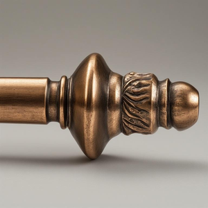 Vintage Single Aluminum Curtain <b>Pole</b> with Brushed Surface Durable Slide Easily Customized Color & Modern Design - Product Image 3