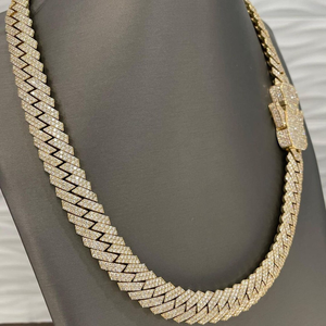 Collier gourmette de luxe en moissanite dorée, plaqué rhodium, argent 925, chaîne statement glacée, bijoux hip-hop pour hommes et femmes, qualité supérieure - Product Image 5