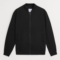 Blouson Bomber Homme Hiver Personnalisé avec Logo, en Toile Respirante Enduite, Fermeture Éclair, Coupe-Vent, Manches Longues, Col Mandarin en Fourrure de Mouton, Style Décontracté