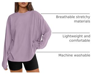 Camiseta de Manga Larga para Mujer, Estilo Casual, Corte Ajustado, Suave y Elástica, Cuello Redondo, con Logotipo Personalizado, Top Básico para Uso Diario - Product Image 3