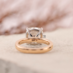 Lydia <b>Cushion</b> Cut Lab Grown Diamond Solitaire Engagement Ring 1ct 2ct 3ct 4ct 5ct Diamond Ring 14K 18K PLT950 Custom Wholesale - Product Image 4