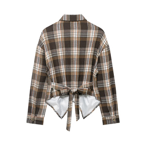 Nouvelle Collection 2026 : Chemise à Carreaux Tendance pour Femme, Nouvelle Arrivée Printemps, Style Vintage Décontracté à Col Rabattu et Manches Longues - Product Image 2