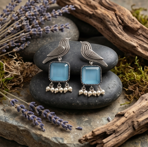 DIVYORO SKY BLUE BIRD DANGLES - Product Image 4