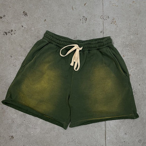 Streetwear Custom Acid Wash <b>Shorts</b> Summer 100% Cotton Embroidered <b>Patch</b> Vintage Sun Faded French Terry Distressed Cropped <b>Shorts</b> - Product Image 4
