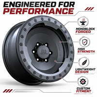 Jantes forgées tout-terrain 18-26 pouces, noir mat, Beadlock intégral, rivets, déport négatif, concaves profondes, 6x139.7, pour 4x4, SUV, camion