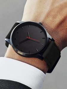 6201 2 pièces/ensemble Nouvelle montre pour homme, montre-bracelet à quartz de luxe décontractée pour homme, bracelet en cuir, ensemble de cadeaux originaux pour homme - Product Image 4