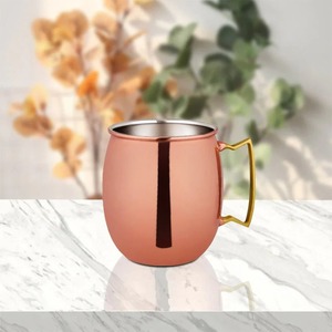 Mug en cuivre de qualité supérieure, design simple, pour cocktails et café, fabrication artisanale traditionnelle, tasse en cuivre simple - Product Image 1