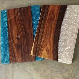 Planches à découper en bois de résine époxy multicolore de qualité supérieure planche à fromage en résine de style écologique maison hôtel cuisine charcuterie - Product Image 6