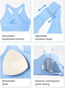 Women Seamless Athletic Sports <b>Bra</b> Comfortable <b>Stretch</b> Fabric Supportive Activewear Running Fitness Gym Training Top - Product Image 6