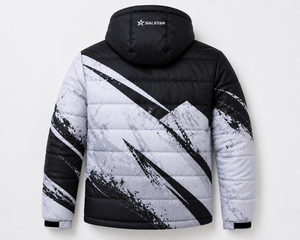 Men’s Winter Puffer Jacket Custom Printed Hooded Quilted Down Jacket <b>Waterproof</b> Outdoor Warm Fashion Casual <b>Coat</b> - Product Image 2