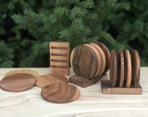 Artículo en Oferta, Posavasos de Madera, Accesorios de Mesa, Decoración del Hogar, Posavasos Clásicos de Madera para Té y Café de Universal Overseas - Product Image 1