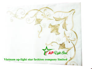 Parure de lit de luxe brodée du Vietnam, 300 fils, 100 % coton, toutes saisons, personnalisable, 8 pièces, pour mariage et usage domestique - Product Image 5