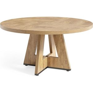 Tavolo da Pranzo in Legno Stile Rustico, Tavolo Rotondo da Cucina per Soggiorno e Tavolino da Caffè per Sala da Pranzo - Product Image 5