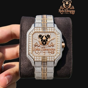 RUHA นาฬิกาข้อมือควอตซ์แบบอะนาล็อกสมัยใหม่ หน้าปัดแบบคอนเซนตริก ขอบเอียง สายโลหะแบบรวม 3BAR กันน้ำ รุ่นลิมิเต็ดอิดิชั่น - Product Image 4
