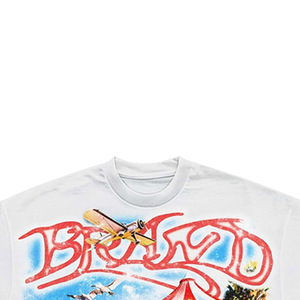 เสื้อยืดแขนสั้นสีขาวสำหรับผู้ชาย BRAVO ลายพิมพ์ Carousel ดีไซน์ Freedom ทรงปกติ คอเต่า สไตล์ทางการ ผ้าฝ้าย 100% - Product Image 4