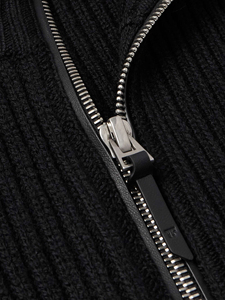 Suéter Cárdigan de Punto para Hombre, con Cierre, Cuello Alto, Diseño Sólido, Personalizable con Logotipo OEM, para Invierno - Product Image 4