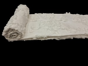 Cinta de Tela de Algodón Blanco Premium en Oferta - Apliques de Flores 3D Bordadas para Vestidos, Trajes y Decoración de Hogar de Lujo - Product Image 5