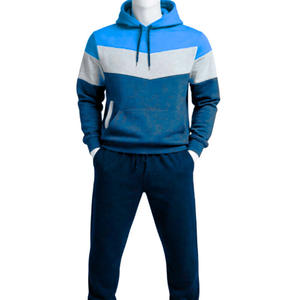 Sweat-shirts à capuche colorblock pour hommes, en molleton respirant 100% coton, tenues d'hiver décontractées - Product Image 1