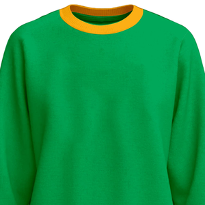 Sweat-shirt vert à col rond, coupe classique, couleur unie, manches longues, décontracté, unisexe - Product Image 3