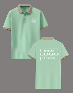 Custom Men's Mint Green Polo Shirt Short Sleeve Knitted Cotton Breathable Casual Style Front Logo Oem Service made in bangladesh - Product Image 3