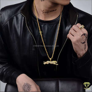 Elegante colgante de animales, Plata de Ley 925 con VVS Lab Grown Diamond, chapado en oro, joyería de Hip Hop personalizada para hombres - Product Image 6