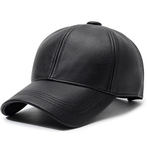 Gorra de Béisbol Unisex de Cuero PU, 6 Paneles, Ajustable, Color Sólido, Estilo Casual para Adultos - Product Image 4