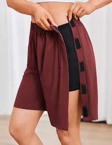 Shorts unisexe à déchirure facile 9 pouces, à boutons-pression, en coton, pour la récupération post-chirurgie de la hanche, avec poches - Product Image 3