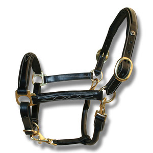 Cuir de selle épais noir ou marron havane entièrement réglable licou de cheval en cuir dans toutes les tailles personnalisées avec quincaillerie en laiton - Product Image 6