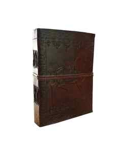 Journal en cuir gaufré vintage |   Carnet de notes fait main avec fermeture à cordon, style antique, journal d'écriture |   Idée cadeau unique - Product Image 1