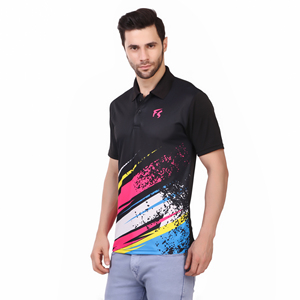 T-shirts de sport formels pour hommes à manches courtes en tissu tricoté 100 % polyester à sublimation unie à séchage rapide - Product Image 6