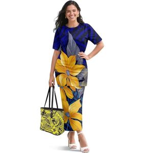 Conjunto de 2 Piezas Samoa Puletasi para Mujer, Vestido Maxi Tribal Polinesio, Vestido de Playa Hawaiano, Atuendos para Vacaciones en la Isla - Product Image 1