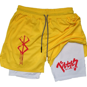 <b>Men's</b> Black Athletic <b>Shorts</b> with <b>Red</b> Logo Print Quick Dry Breathable Mid Waist Drawstring Casual Sport Wear 100% Polyester - Product Image 2