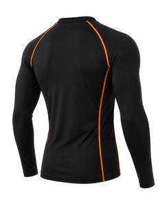 Rashguard pour homme noir à manches longues, col rond, en spandex et polyester, haute qualité, sans couture, séchage rapide, respirant, écologique, anti-UV, 180g - Product Image 5