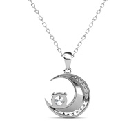 Colgante de Luna de Plata de Ley 925 y 18K con diamante de moissanita, joyería de lujo