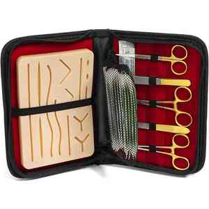 Complete Surgical Suture Practice Kit Stainless Steel Scissors Forceps Minor Surgery Training Curved Suture Pad by Dentavex - Product Image 6