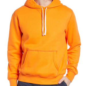 Sweat-shirt à capuche unisexe orange, coupe classique, en molleton, décontracté, avec poche avant, pour l'automne - Product Image 3