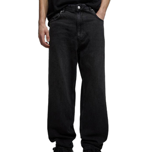 New 2025 Designer Men's Straight <b>Jeans</b> Breathable Eco-Friendly High Street Style Denim Pants Black Color - Product Image 5