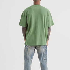 เสื้อยืดผู้ชายสีเขียวเข้มคุณภาพสูง ราคาโรงงาน สั่งพิมพ์ลายได้ตามต้องการ คอกลม มีบริการ OEM ขั้นต่ำในการสั่งซื้อน้อย - Product Image 2