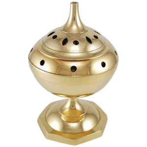 Brûleur d'encens en laiton avec poignée en bois de santal, diffuseur aromatique, utilisation toute saison, support décoratif pour parfum d'intérieur - Product Image 5