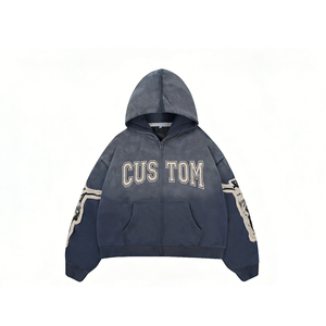 ชุดฮู้ดดี้และกางเกงวอร์มลายกราฟิกสไตล์วินเทจทรงโอเวอร์ไซส์สำหรับผู้ชาย ผลิตตามสั่ง ขายส่ง OEM - Product Image 4