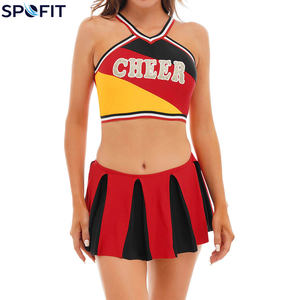 Uniforme de Animadoras Profesional Personalizado, Impreso, 100% Poliéster, Conjunto de Dos Piezas para Adultos, Uniforme de Animadoras Personalizado para Baile - Product Image 3