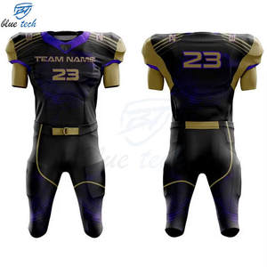 Ensemble d'uniformes de football américain imprimés par sublimation, maillot et pantalon de football personnalisés pour hommes, vêtements d'équipe de haute qualité, séchage rapide, protection UV - Product Image 4