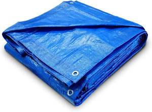 Bâche de couverture de toit et de terrasse en PE bleu de poids moyen, imperméable, anti-UV, résistante aux déchirures et renforcée - Product Image 5