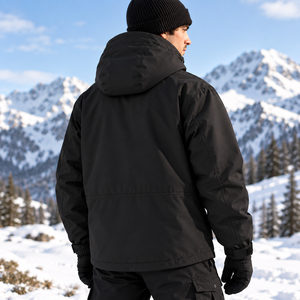 Veste de ski unisexe personnalisée à demi-zip avec capuche, coupe-vent d'hiver pour l'extérieur, fabrication OEM, marque privée, vente en gros - Product Image 2