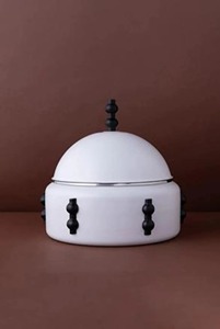 Classic Silver Finished Casserole with Black Lid Perfect for Hot Food Serving <b>Dining</b> <b>Table</b> Display and Guest Entertaining Use - Product Image 2