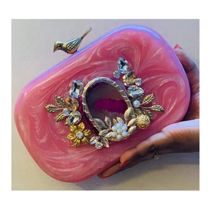 Customizable Acrylic Resin Clutch Handbag Fashionable Hard Case Purse for Formal Events and Night Out from India - Product Image 1