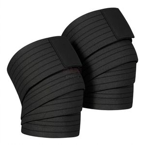 OEM Solid <b>Black</b> Weightlifting Knee <b>Wraps</b> Elastic Gym Squat Support Straps Professional Powerlifting Training Gear - Product Image 1