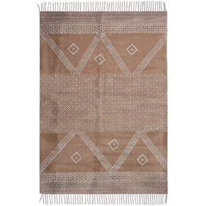 Alfombras Hechas a Mano con Estampado de Bloques de Algodón, Lavables, Reversibles, Tejido Plano, Decoración Boho para el Hogar, Alfombra de Oración Ecológica Antideslizante y Apta para Mascotas - Product Image 1