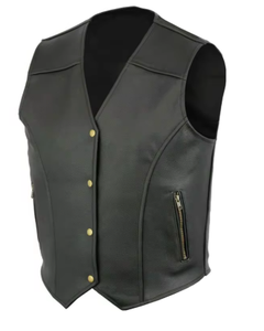 SBEA IMPEX Men's Motorcycle Biker Jacket PU Leather Solid Color Large Pocket Sleeveless Quick Dry Anti-Wrinkle Winter Outerwear - Product Image 3