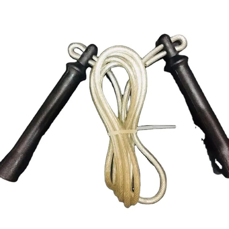 Corda per saltare regolabile su misura pesante del filo di acciaio del PVC di allenamento di forma fisica di MMA della palestra dell'interno all'ingrosso